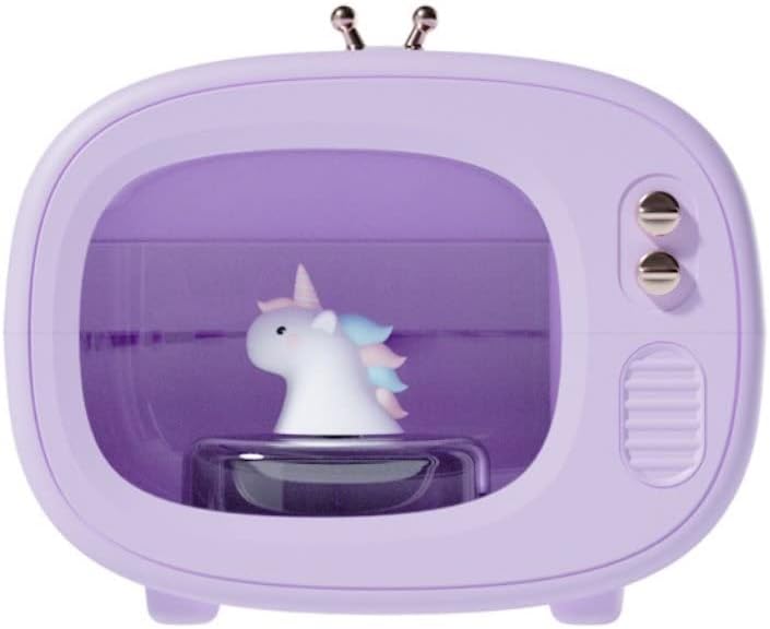 Grafken Cute Retro Humidifier, Creative TV Humidifier, Mini Spray, USB Portable, Home Bedroom Creative Water Meter Cute Dormitory Desktop (Color : White)