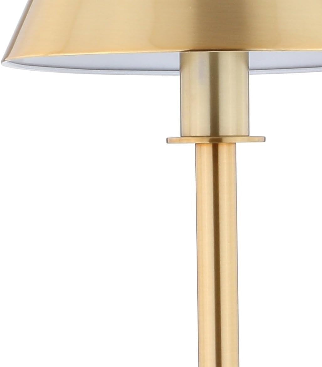 26 Inch Metal Shade LED Table Lamp, Modern Nightstand Lamp for Bedroom Living Room Office Bookcase, with LED Bulb Suitable for bedrooms, Living Rooms, Offices, Book(Brushed Brass Gold)