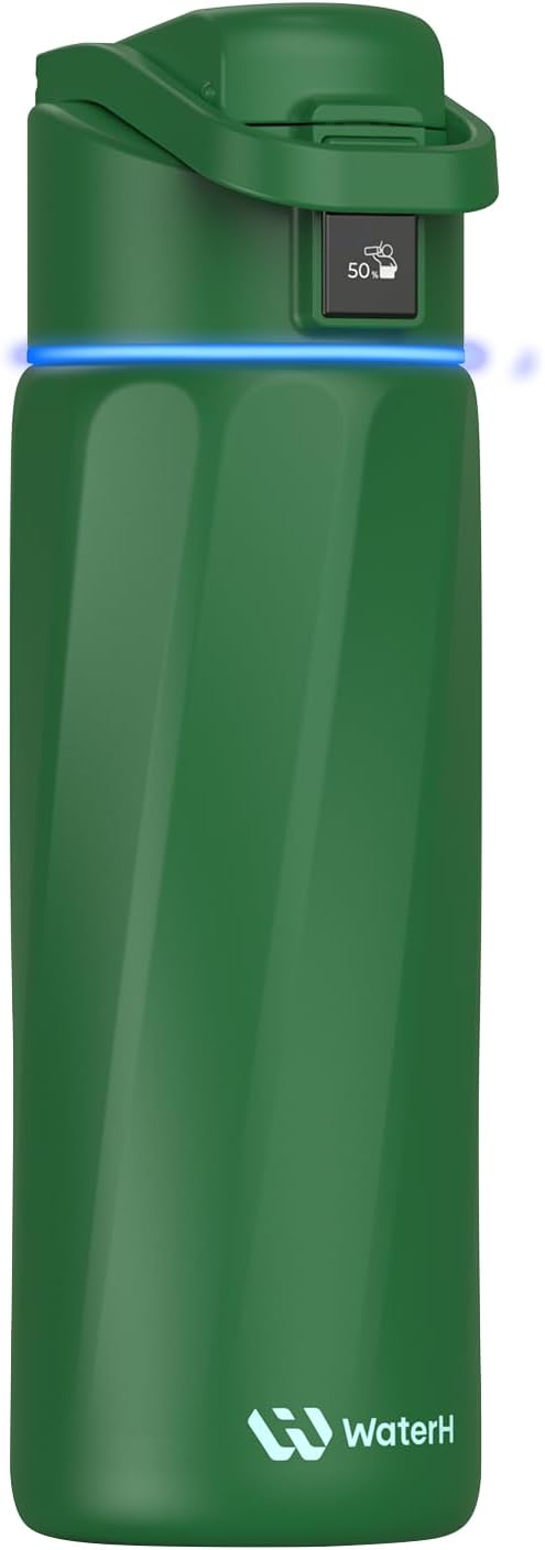 BOOST Smart Water Bottle with Reminder & Tracker, 24oz Vacuum Insulated Bottles Stainless Steel, BPA-Free, Wide Mouth, Ideal Gift for Men, Women, Christmas, Halloween, New Year, Gym, Office, School