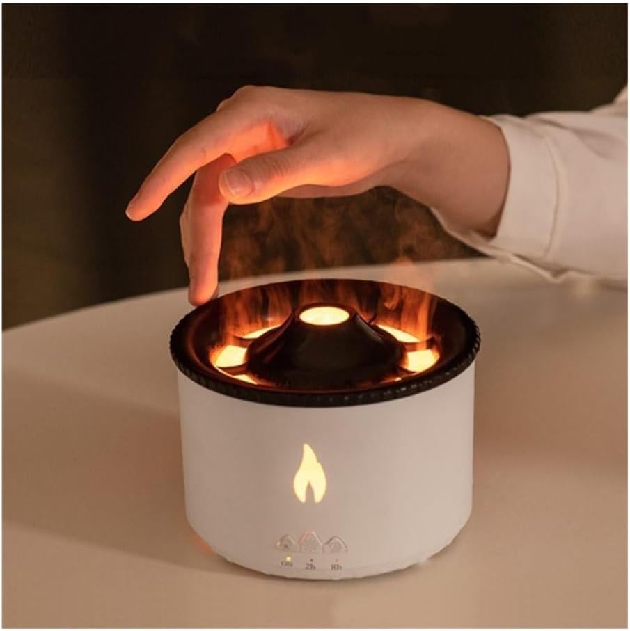 Volcano humidifier 360ml Volcano Air Diffuser Flame Lamp Air Cloud Humidifier, Remote Control Essential Oil Aroma Smoke Ring Night Light