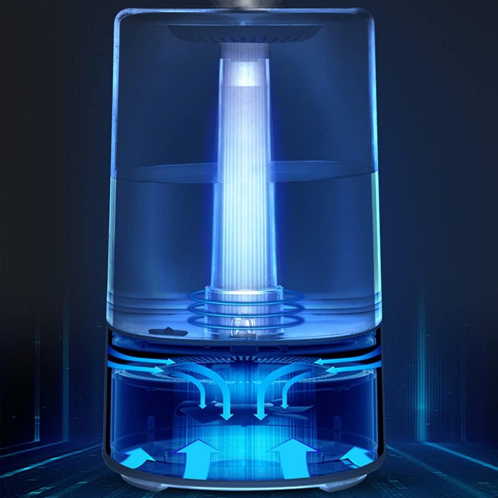 Bedroom humidifier,top Water air humidifier,Large-Capacity Desktop ultrasonic Smart Aromatherapy humidifier,Small Night Light,Automatically Shut Down. (Color : Gray, Size : 181730cm/76.611.8in)