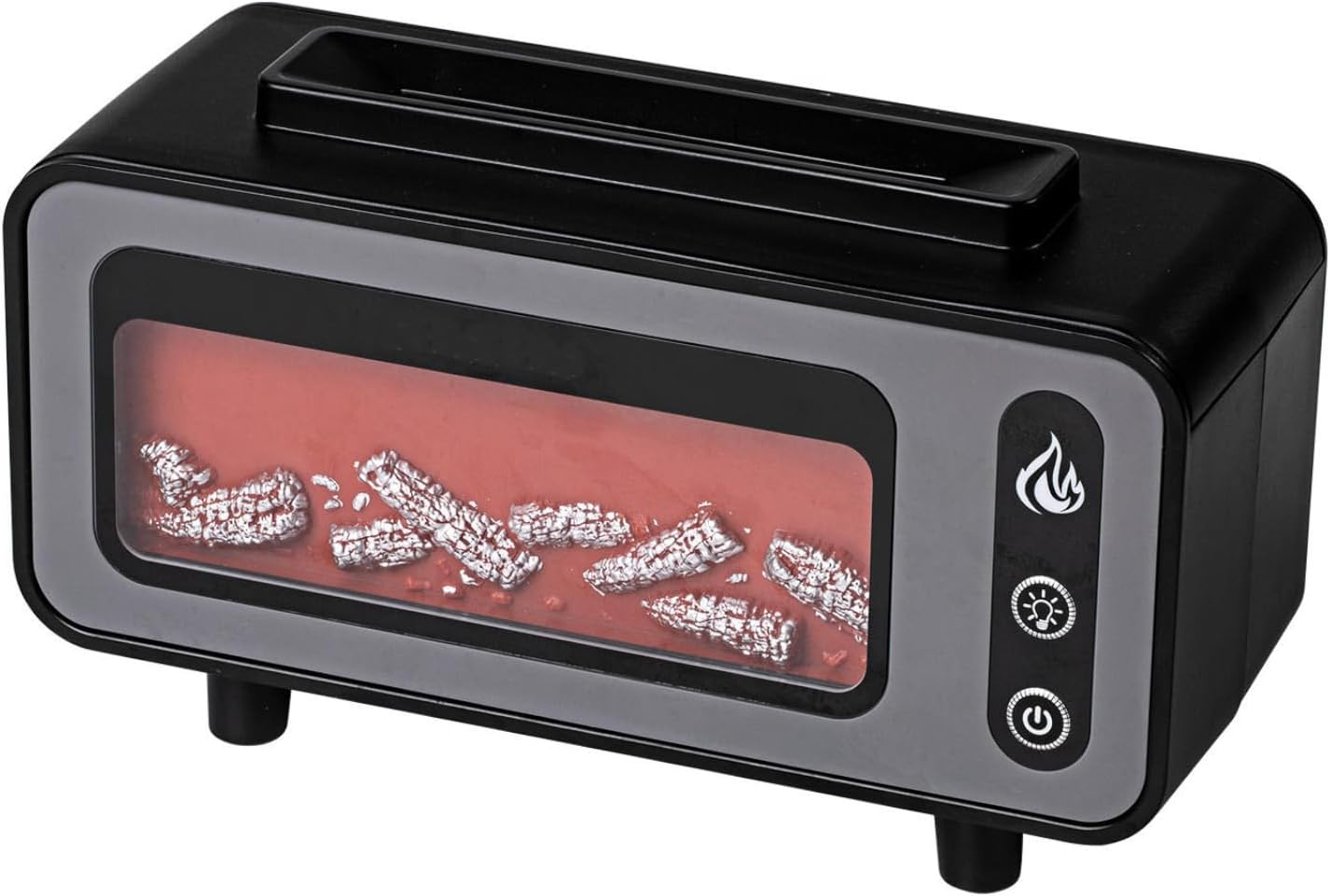 Flame Aroma Diffuser,Fireplace Humidifier,Colorful Flame Night Light,Nano Spray Silent Humidification Water Shortage Protection Cool Mist Humidifiers for Baby Bedroom Office,Black