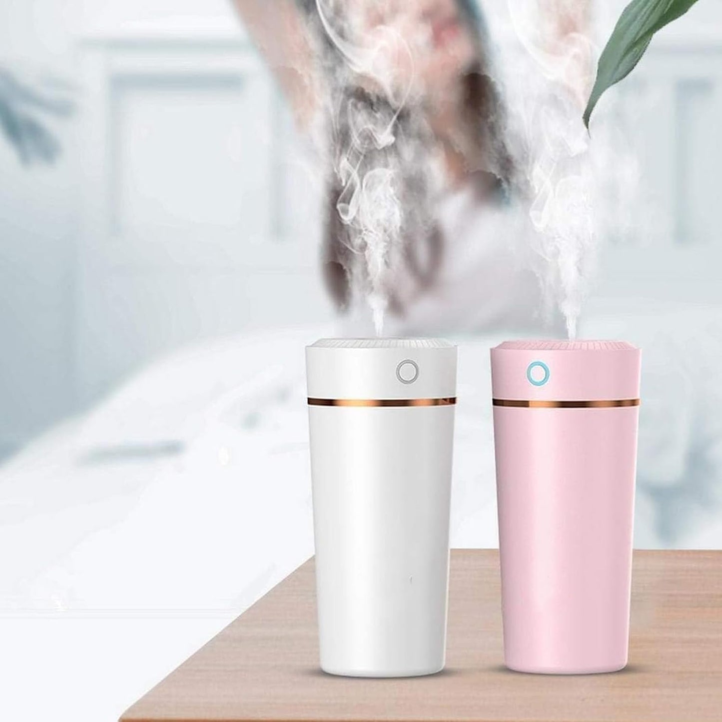 USB Mini Humidifier Portable Rechargeable Car Office Home Silent Large Mist Spray (Black)