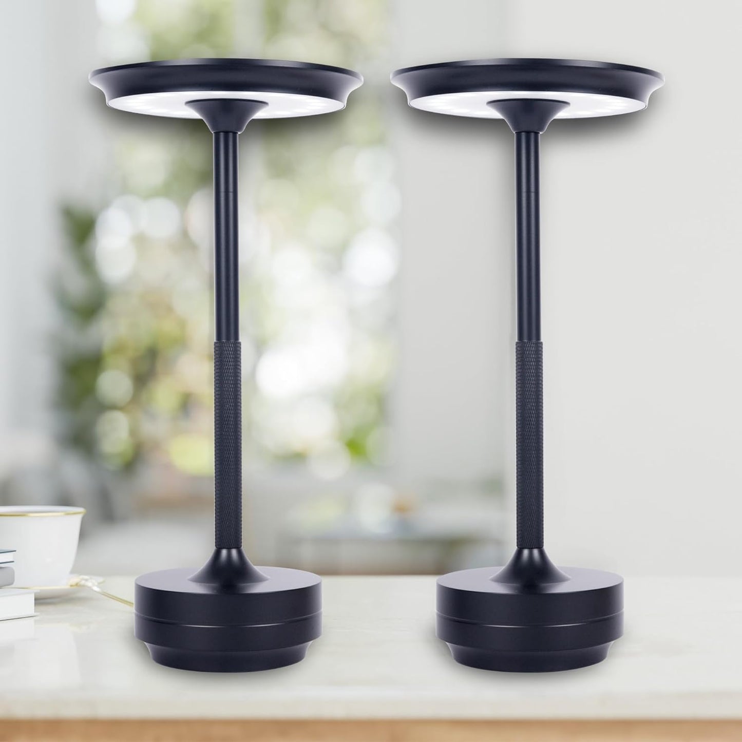 Cordless Table Lamps Rechargeable, Portable Battery Operated Lamp, Stepless Dimming LED Table Light with Memory Function, for Outdoor/Dinner/Patio/Restaurant, (Gold 4 Pack)