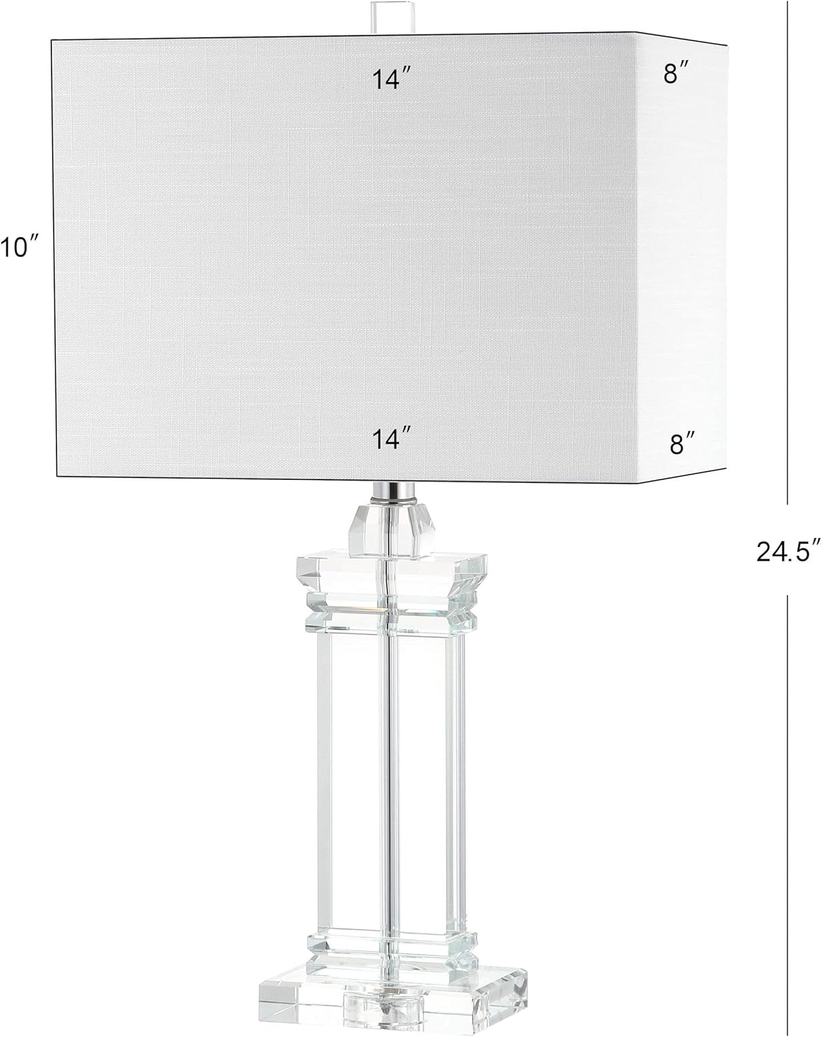 JONATHAN Y JYL5035A Ophelia 23.5" Crystal LED Table Lamp Contemporary Transitional Bedside Desk Nightstand Lamp for Bedroom Living Room Office College Bookcase LED Bulb Included, Clear
