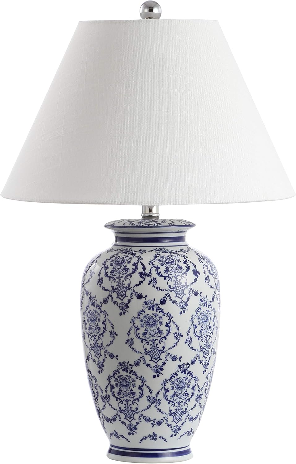 JONATHAN Y JYL8023A Juliana 26.25" Chinoiserie Ceramic LED Table Lamp Traditional Bedside Desk Nightstand Lamp for Bedroom Living Room Office College Bookcase LED Bulb Included, Blue/White