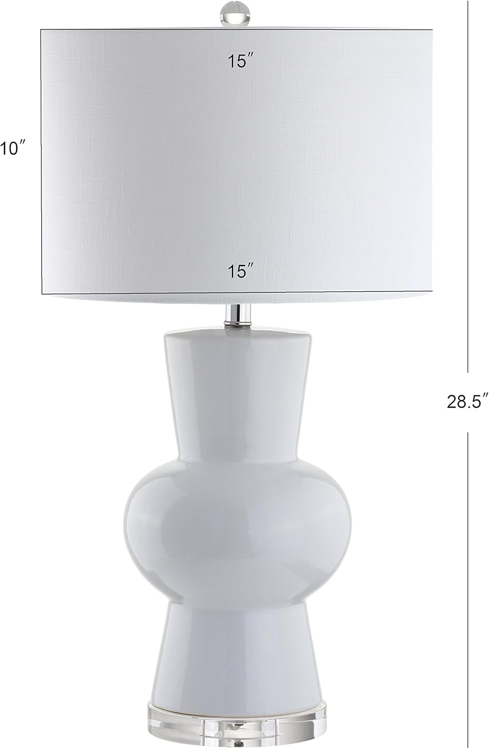 JONATHAN Y JYL4027A Julia 28.5" Ceramic LED Table Lamp Traditional Transitional Bedside Desk Nightstand Lamp for Bedroom Living Room Office College Bookcase LED Bulb Included, White