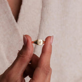 Personalized Signet Ring for Women and Men, Gold or 925 Silver, Engraved Jewelry, Minimalist Signet Ring for Couples
