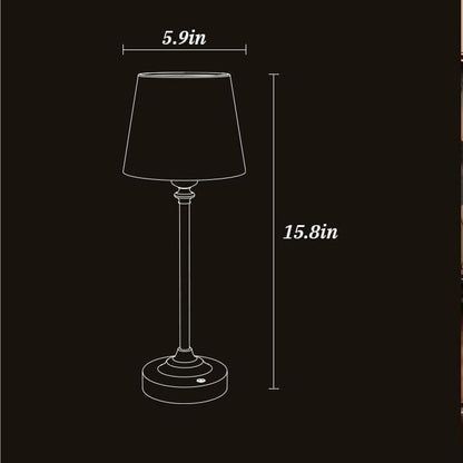 15.8-inch Wireless Charging Touch Table Lamp 2-Pack, Battery Powered, Stepless Dimming, for Dining Table, Living Room Suitable for bedrooms, Living Rooms, Offices, Book(White - Black)