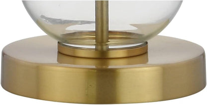 JONATHAN Y JYL1070A-SET2 Set of 2 Table Lamps Bella 27" Glass Triple-Sphere LED Table Lamp Contemporary Bedside Desk Nightstand Lamp for Bedroom Living Room Office College Bookcase, Clear/Brass