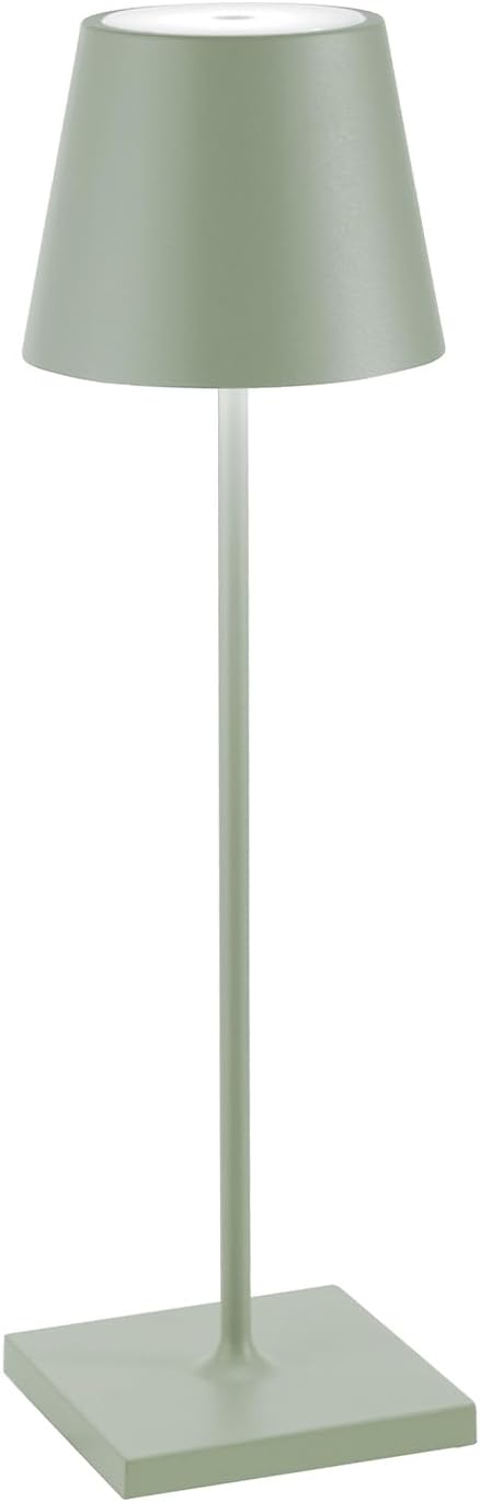 Zafferano, Poldina Pro Lamp, Rechargeable Cordless Table Lamp with Touch Controls, Suitable for Indoor and Outdoor, Dimmer, 2200-3000 K, Height 14.9 Inches, White Color