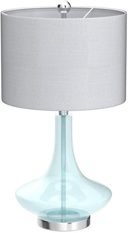 JONATHAN Y JYL1081C-SET2 Set of 2 Table Lamps Cecile 25.5" Glass Teardrop LED Table Lamp Contemporary Bedside Desk Nightstand Lamp for Bedroom Living Room Office College Bookcase, Clear