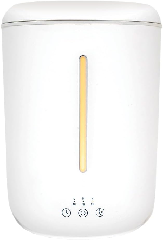 EssentialMist Essential Oil Humidifier and Diffuser, 3 Timer Settings, Night Light Mode, White