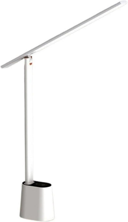 Bedside Table Lamp Rechargeable LED Desk Lamp, Foldable Reading Light with 3 Lighting Modes and Stepless Dimming, Memory Function, Automatic Brightness Adjustment Table Lamp for Bedroom(White) (Gris