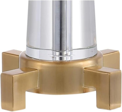 JONATHAN Y JYL2018A Zoe 29.5" 2-Light Crystal LED Table Lamp Contemporary Glam Modern Bedside Desk Nightstand Lamp for Bedroom Living Room Office College Bookcase LED Bulbs Included, Clear/Brass Gold