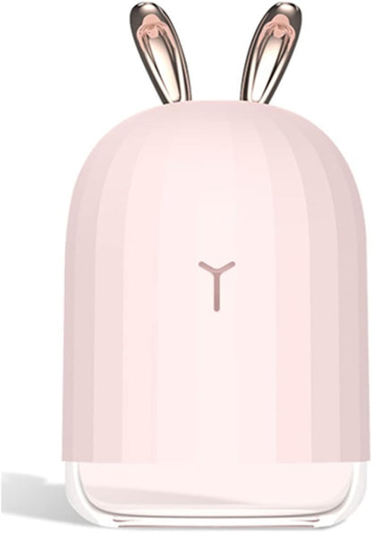 Humidifier 220ML Ultrasonic Air Humidifier Aroma Essential Oil Diffuser for Home Car USB Fogger Mist Maker with LED Night Lamp(Pink)