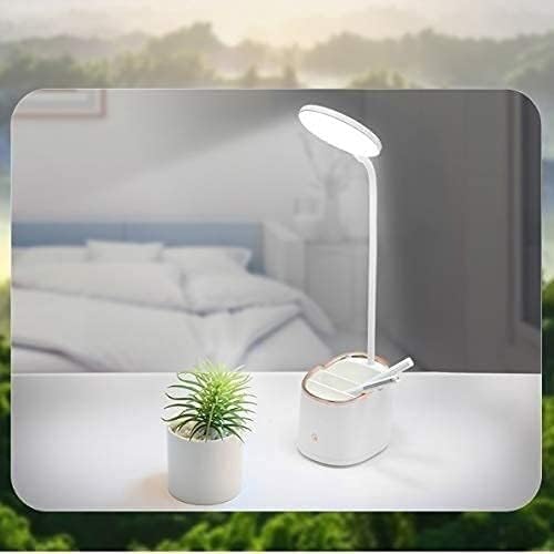 ZR98US for Living Room USB Rechargeable with Storage Pen Touch Table Lamp Hose Student Desk Lamps Home Bedside Lamp(Silver)