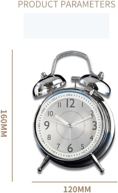 alarm clock 4 inch Twin Bell Decorative Desk Clocks, Analog Loud Alarm Clock with Backlight, Battery Operated, Silent Non Ticking, for Heavy Sleepers,Bedrooms,Bedside Table smart alarm clock ( Color :
