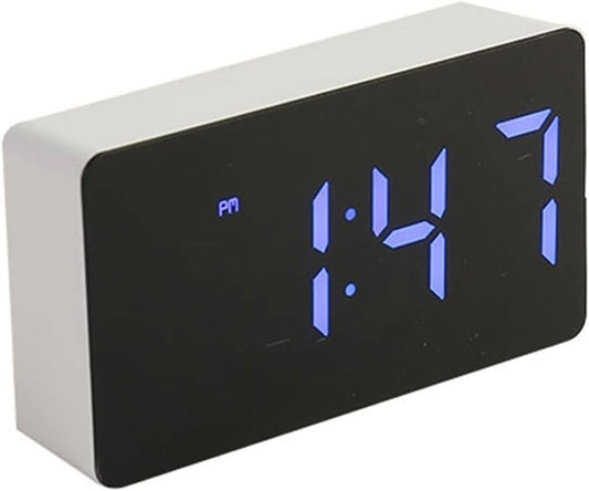 TEMKIN Alarm Clocks Led Mirror Alarm Clock Home Furnishings Electronic Watch Digital Desk Bedroom Decoration Smart Mini Desktop Clock Car Watch (Color : Red)