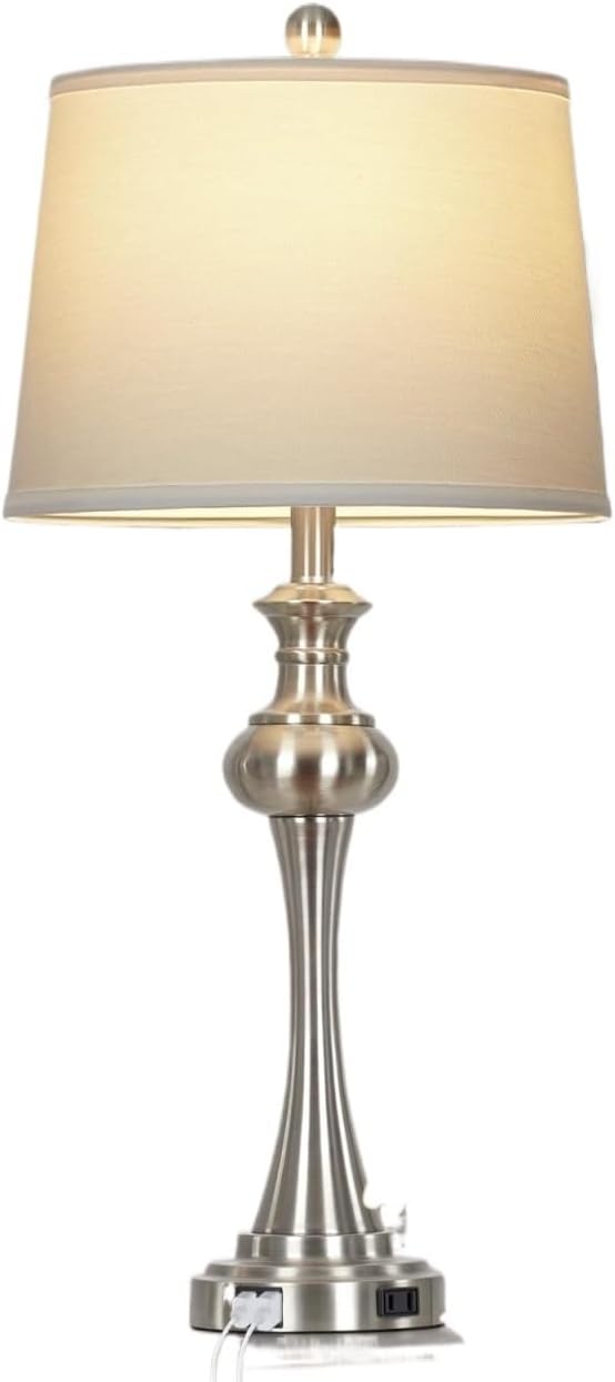 28.75" Modern Table Lamp with USB A+C and AC Outlet for Living Room, Bedroom, Nightstand, Coffee Table, 2 Bulbs Included Suitable for bedrooms, Living Rooms, Offices, Book(Gold)