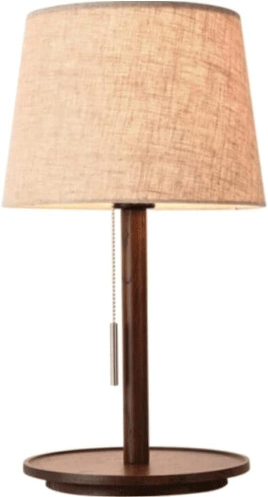 Table Lamp Desktop Reading Walnut Wood Modern Lamps 18.5in High E27 Base 1 Wooden Living Room Bedroom Children(Light Wood Color)