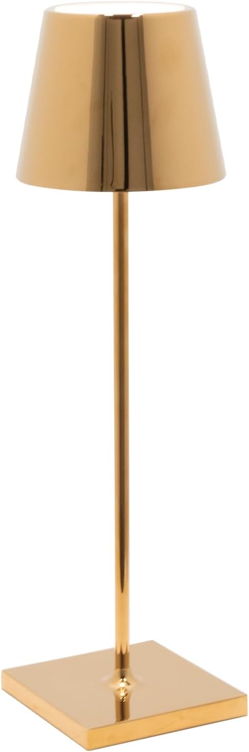 Zafferano, Poldina Pro Lamp, Rechargeable Cordless Table Lamp with Touch Controls, Suitable for Indoor and Outdoor, Dimmer, 2200-3000 K, Height 14.9 Inches, White Color