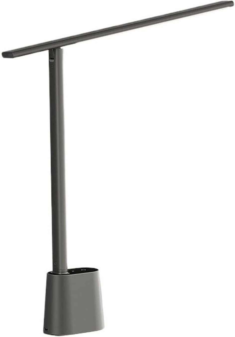 Bedside Table Lamp Rechargeable LED Desk Lamp, Foldable Reading Light with 3 Lighting Modes and Stepless Dimming, Memory Function, Automatic Brightness Adjustment Table Lamp for Bedroom(White) (Gris