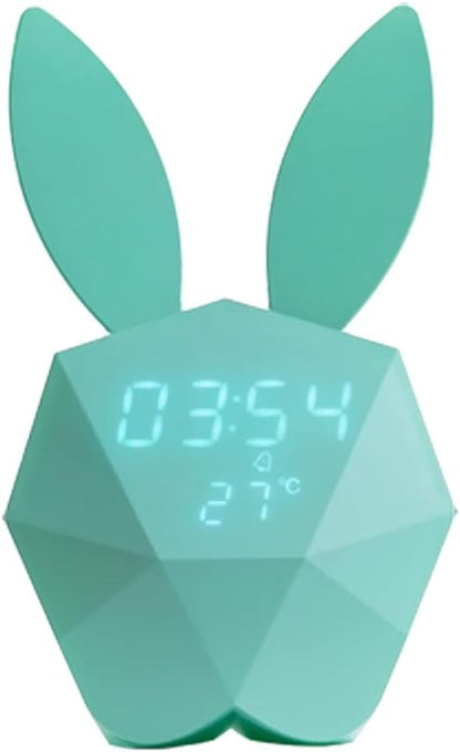 Liudan Alarm Clock Alarm Clock Students Use Child Mute Bedside Bright Electronic Smart Charge Female Cute Creative Rabbit Personality Digital Alarm Clock (Color : B, Size : 8.5")