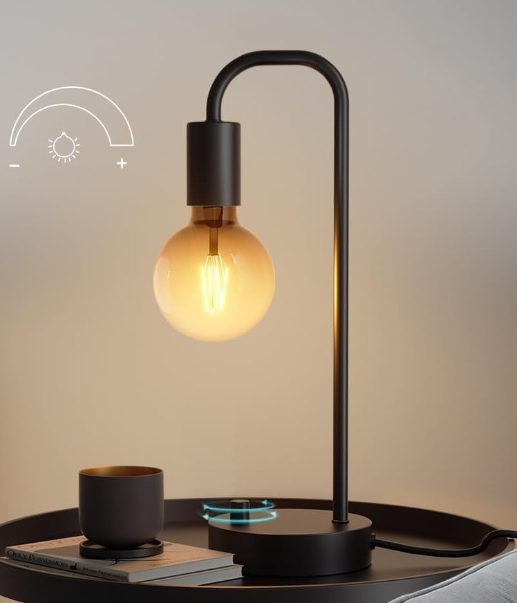 15.75" Modern Industrial Style Desk Lamp with 2 USB Ports, Dimmable, for Bedroom, Living Room, Office Suitable for bedrooms, Living Rooms, Offices, Book(Black)