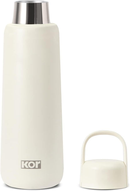 KOR Melrose 27oz Double Wall Insulated Water Bottle - Keeps Beverages Hot for 12hrs, Cold for 24hrs - Stainless Steel Design - Contoured Perfect Spout for Drinking