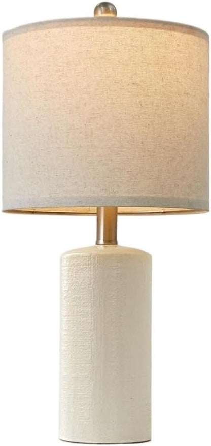 20.25 Inch Modern Minimalist Ceramic Table Lamp with Linen Lampshade for Living Room Bedroom Bedside Lamp Suitable for bedrooms, Living Rooms, Offices, Book(Gray)