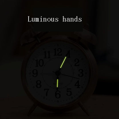 VSULZVNU Alarm Clock Metal Twin Bell Alarm Clock, 4-Inch Vintage Small Analog Silent Table Desk Alarm Clock Battery Operated with Night Light Loud for Heavy Sleepers Bedroom Smart Alarm Clock