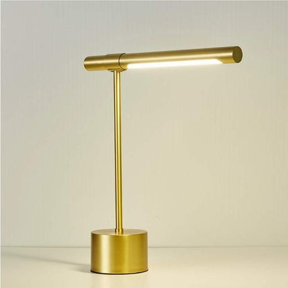 17.71-inch Modern Gold Desk Lamp, Adjustable LED Desk Lamp, Suitable for Study, Bedside Reading, Polished Brass Suitable for bedrooms, Living Rooms, Offices, Book