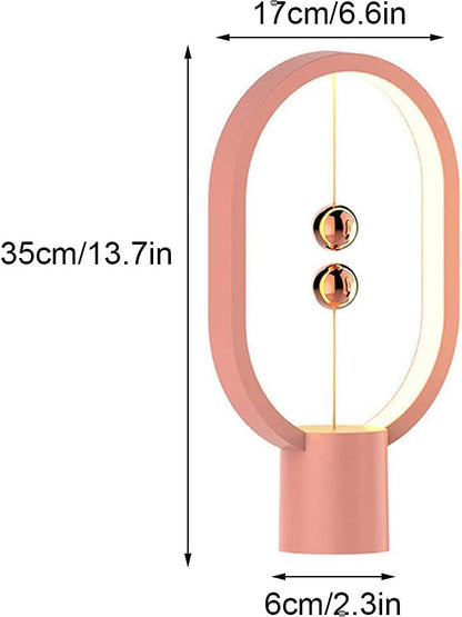 Heng Balance Lamp - Oval Shape Desk Lamp Smart Magnetic Suspension Balance Bedside Table Lamp LED Nightstand Lamps Creative Mini Night Light Modern Dorm Bedside Decoration Lamp, Pink