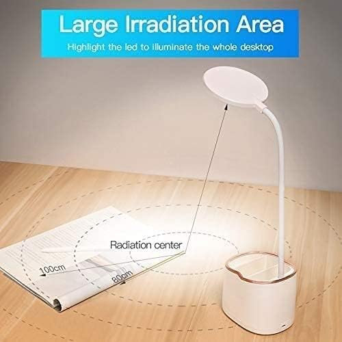 ZR98US for Living Room USB Rechargeable with Storage Pen Touch Table Lamp Hose Student Desk Lamps Home Bedside Lamp(Silver)