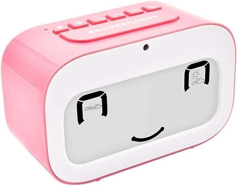 Alarm Clocks,Alarm Clock Cute Desk Clock Smart Backlight/Temperature/Snooze Wake Up Alarm Clocks Battery Operated(Pink)