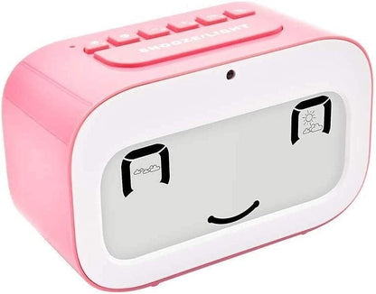 Alarm Clocks,Alarm Clock Cute Desk Clock Smart Backlight/Temperature/Snooze Wake Up Alarm Clocks Battery Operated(Pink)