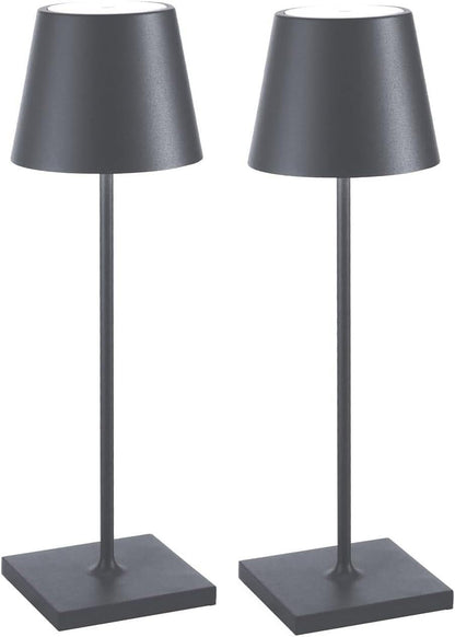 Cordless LED Desk Lamp 2-Pack, 3-Color Stepless Dimming, Rechargeable, for Bedroom/Desk/Café/Restaurant Suitable for bedrooms, Living Rooms, Offices, Book(Yellow 2 Pack)