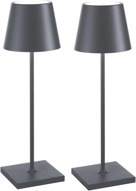 Cordless LED Desk Lamp 2-Pack, 3-Color Stepless Dimming, Rechargeable, for Bedroom/Desk/Café/Restaurant Suitable for bedrooms, Living Rooms, Offices, Book(Yellow 2 Pack)