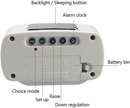 Alarm Clocks New Smart LCD Night Light Display Clock Snooze Fuction Student Bedroom Desk Table Clocks Candy Color Digital Alarm Clock Clock for Bedroom (Color : 3) (5)