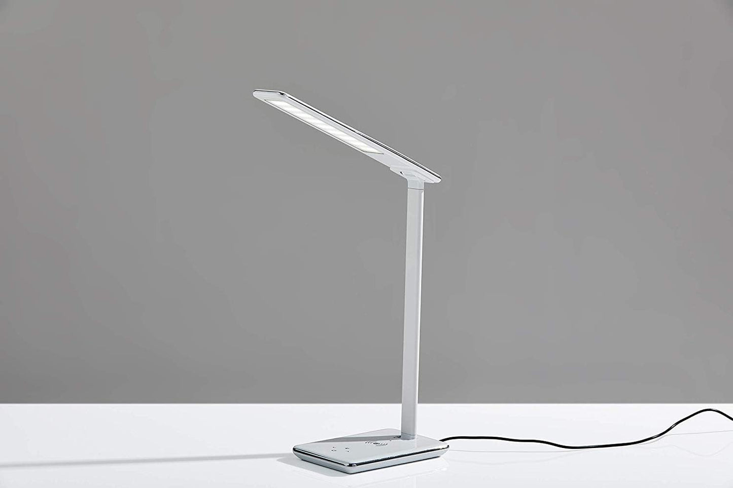 Adesso Simplee Declan LED Multi-Function Desk Lamp, Smart, 3 Color Temperature Modes, Improved Wellness and Circadian Rhythm, Qi Wireless Charging, Dimmer Touch Switch, 5ft, White