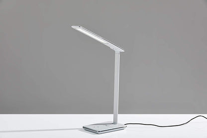 Adesso Simplee Declan LED Multi-Function Desk Lamp, Smart, 3 Color Temperature Modes, Improved Wellness and Circadian Rhythm, Qi Wireless Charging, Dimmer Touch Switch, 5ft, White