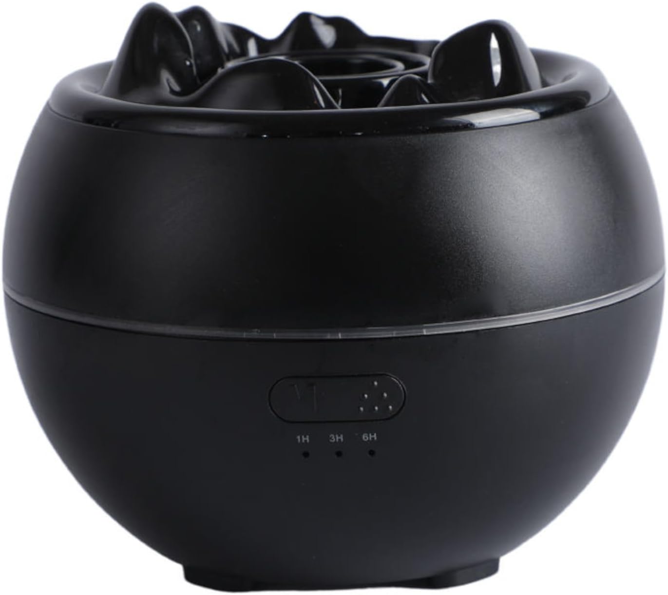 Volcano Humidifier,Aromatherapy Diffusers,Colorful Flame Night Light,1/3/6 Hour Timer,Fine Mist Power Off Protection Peaceful Sleep Suitable for Baby Bedroom Plant Office Yoga,Black,Cracked