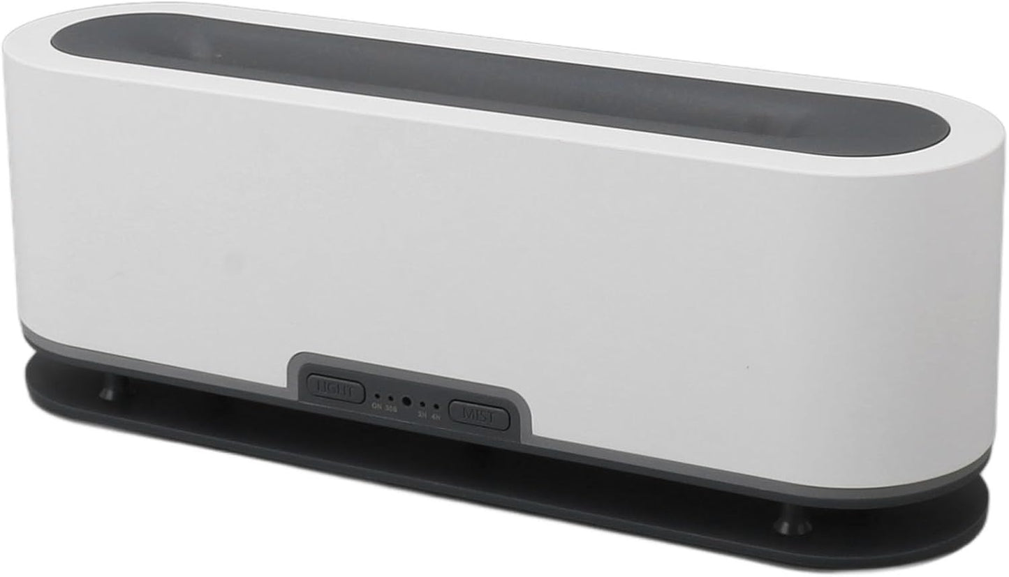 200ml Flame Humidifier with Simulated Flame, Colorful Light, Quiet Operation for Home Office (US Plug)(White)