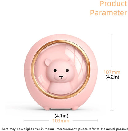 Habiba Humidifier Cute Small Essential Oil Diffuser with Space Capsule Decoration，Creative Home Mute Bedroom USB Portable Humidifier，Night Light Quiet