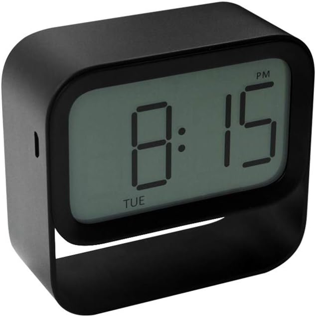 Alarm Clock Bedside Alarm Clock Small Alarm Clock Digital Alarm Clock Kids Alarm Clock Small Clock Smart Clock Non Ticking Alarm Clock Black,One Size (White English Version)