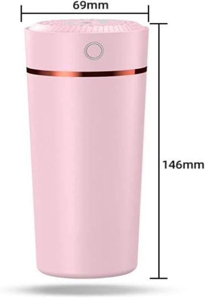 USB Mini Humidifier Portable Rechargeable Car Office Home Silent Large Mist Spray (Black)