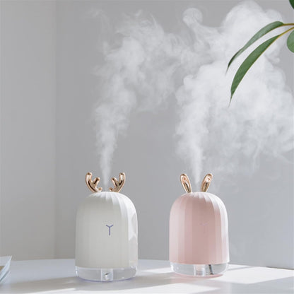 Humidifiers for Bedroom 220ML Ultrasonic Air Humidifier Aroma Essential Oil Diffuser for Home Car USB Fogger Mist Maker with LED Night Lamp Humidifier for Home (Color : White)
