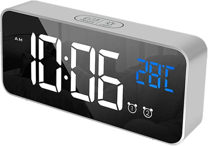 Sunrise Simulator Alarm Clock Alarm Clock Retro Table Clock Smart Alarm Clock Alarm Clocks Bedside Projection Alarm Clock Digital Clocks Gray (Gray)