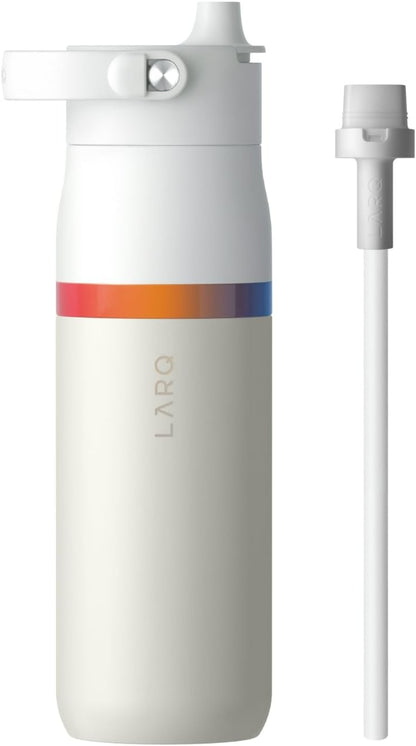 LARQ Bottle Swig Top 34oz - Insulated Stainless Steel Water Bottle With Built-In Silicone Handle | BPA Free | Reusable Water Bottle for Sports, Gym, and Travel, Obsidian Black